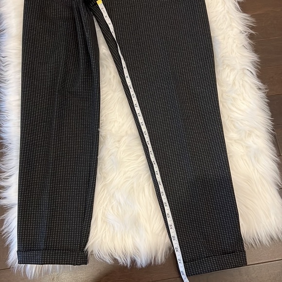 Reitmans High Waisted Dark Grey Houndstooth Drawstring Waist Trouser Size 12 - Picture 4 of 6